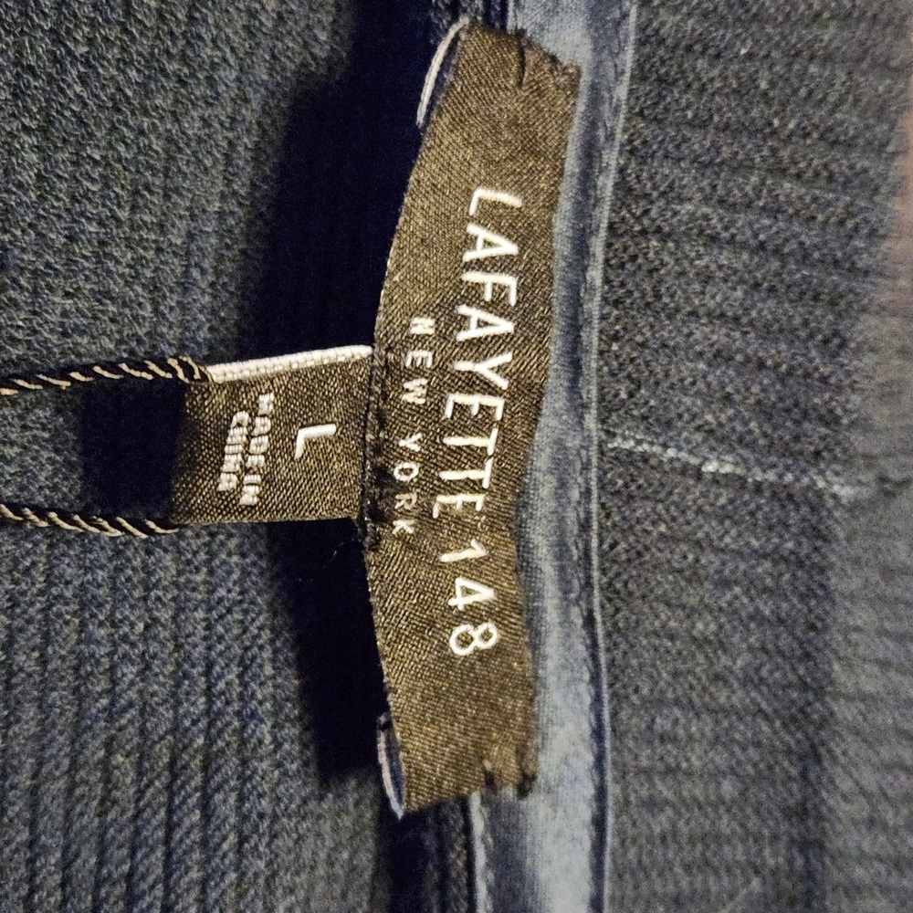 NWT Lafayette 148 Women’s Dark Blue Duster Cardigan Sweater Long All Seasons - Picture 3 of 8